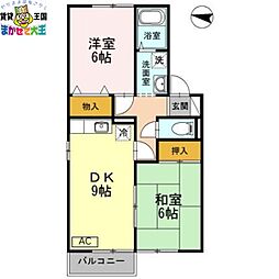 セジュールHAMA・A 2DKの間取図画像