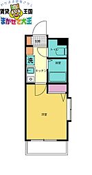 グランピアマンション長崎 1Kの間取図画像