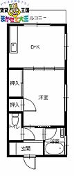 柴崎ビル 1DKの間取図画像