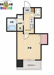 GrusOkamachi 1Kの間取図画像