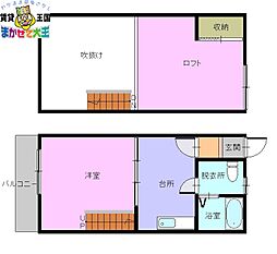 アークヒルズ・昭和町 1DKの間取図画像