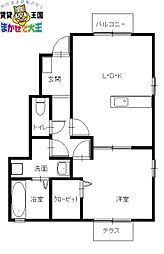 メゾン・ド・リシェス 1LDKの間取図画像