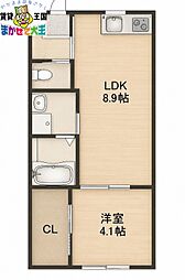 MODERNPALAZZOグランM 1LDKの間取図画像