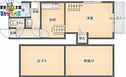 レガリア東小島 1Kの間取図画像