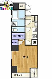 Jプレイス 1Kの間取図画像