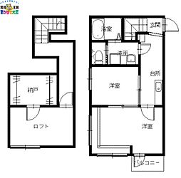 withLu-na 2Kの間取図画像