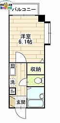 グランピアマンション長崎 1Kの間取図画像