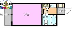 Marina Bay Nagasaki 2階1Kの間取り