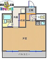 Marina Bay Nagasaki 4階ワンルームの間取り