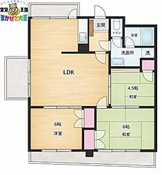 シャン・ドゥ・ブレ夫婦川 3LDKの間取図画像