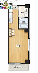 COCO今博多町 1Kの間取図画像