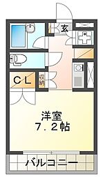 スチューデントマンション 2階ワンルームの間取り