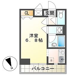 ラナイズみなみ野 2階ワンルームの間取り