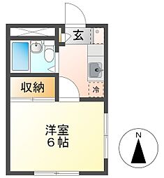 本町ハイツ 1Kの間取図画像