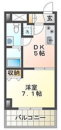東亜建設第5ビル 1DKの間取図画像