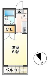 フローレス高尾 ワンルームの間取図画像