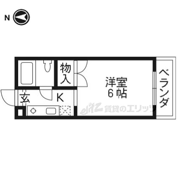 京都府京都市右京区西院矢掛町(賃貸アパート1K・3階・18.00㎡)の写真 その2