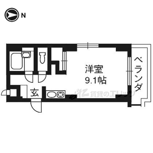 京都府京都市右京区西院清水町(賃貸マンション1K・3階・28.45㎡)の写真 その2