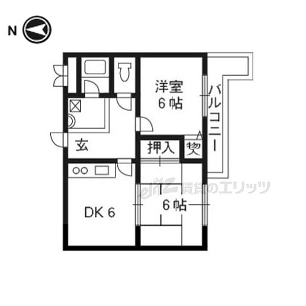 トマーテ西京極 302｜京都府京都市右京区西京極下沢町(賃貸マンション2DK・3階・44.55㎡)の写真 その2