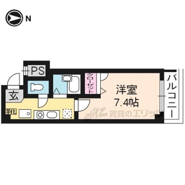 京都府京都市左京区聖護院川原町(賃貸マンション1K・2階・22.70㎡)の写真 その2