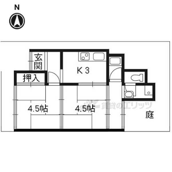 岡崎東福ノ川町10貸家（連棟） ｜京都府京都市左京区岡崎東福ノ川町(賃貸一戸建2K・1階・33.00㎡)の写真 その2