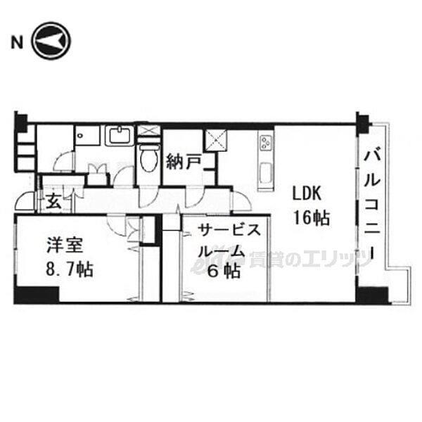 京都府京都市左京区岡崎円勝寺町(賃貸マンション2LDK・地下1階・78.28㎡)の写真 その2