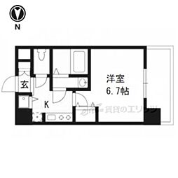 JR東海道・山陽本線 京都駅 徒歩8分の賃貸マンション 2階1Kの間取り