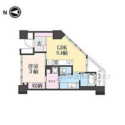 シャリマー西大路 6階1LDKの間取り