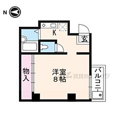 ハイツわかば 3階1Kの間取り