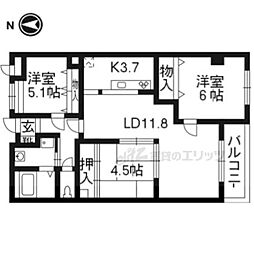 ＴＡＭ’Ｓ　ＣＯＵＲＴ 1階3LDKの間取り