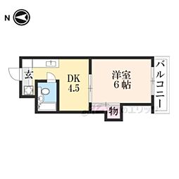 グラン・パレ 1DKの間取図画像