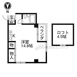 JO-INジェミニビル 5階1Kの間取り