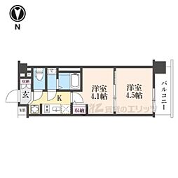 京都市南区吉祥院西ノ庄西浦町マンション 2Kの間取図画像