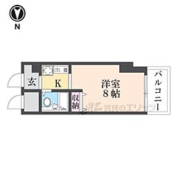 Ｇｌｏｉｒｅ烏丸五条 9階1Kの間取り
