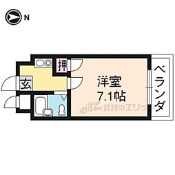 阪急京都本線 西京極駅 徒歩3分の賃貸マンション 5階1Kの間取り