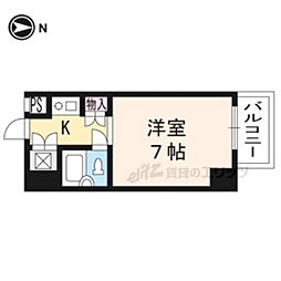 京都市営烏丸線 今出川駅 徒歩8分の賃貸マンション 3階1Kの間取り