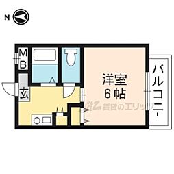 メゾン・ド・ロワール 2階1Kの間取り