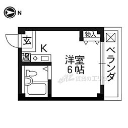 JR山陰本線 二条駅 徒歩5分の賃貸マンション 3階ワンルームの間取り