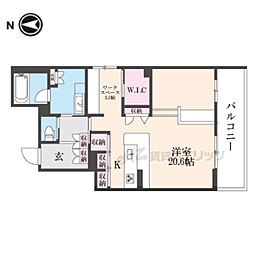 アウスレーゼ御所 3階ワンルームの間取り