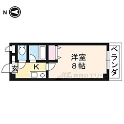 京阪本線 三条駅 バス15分 浄土寺下車 徒歩4分の賃貸マンション 2階1Kの間取り