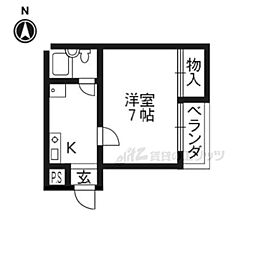 メゾン斉藤 1Kの間取図画像