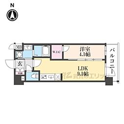 プレサンス十条凛華 5階1LDKの間取り