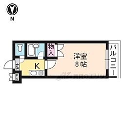 京阪本線 七条駅 徒歩2分の賃貸マンション 3階1Kの間取り