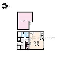 アレックスVI 3階ワンルームの間取り