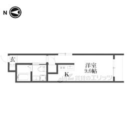 THE GARNET SUITE RESIDENCE西大路 4階ワンルームの間取り