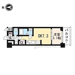 プレサンスTHEKYOTO吉祥院 1DKの間取図画像