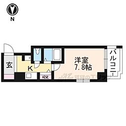 ＥＣ京都烏丸IIIジャパニズム 3階1Kの間取り