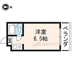 京都地下鉄東西線 西大路御池駅 徒歩5分の賃貸マンション 4階ワンルームの間取り