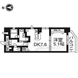 ＴＡＭ’Ｓ　Ｃｏｍｆｏｒｔ 6階1DKの間取り