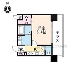 京都市営烏丸線 九条駅 徒歩7分の賃貸マンション 1階1Kの間取り
